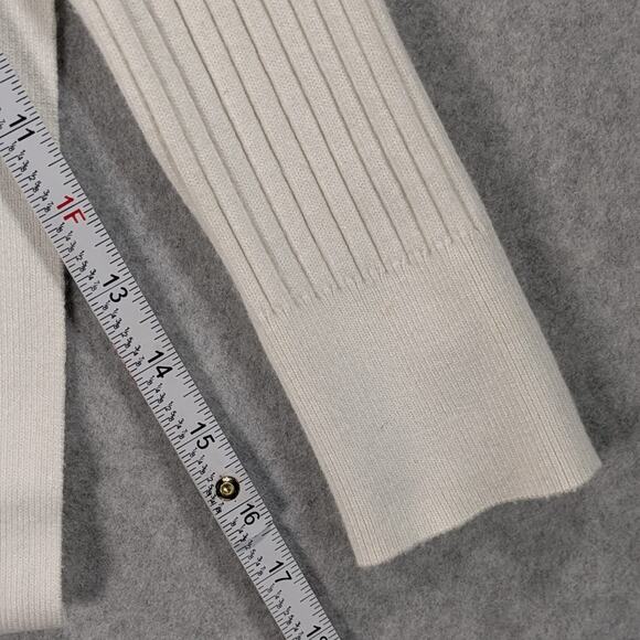 BTFBM Wrap V-Neck Cropped Sweater White Ribbed Knit Long Sleeve Women’s L - Picture 13 of 16